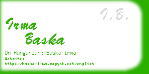irma baska business card